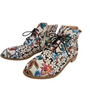 Kansas Dalia Potent Floral Lace-Up Ankle Boots EU 42 / US 11
